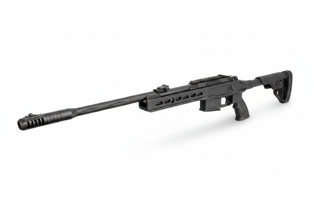 Rifle táctico negro - vista en ángulo